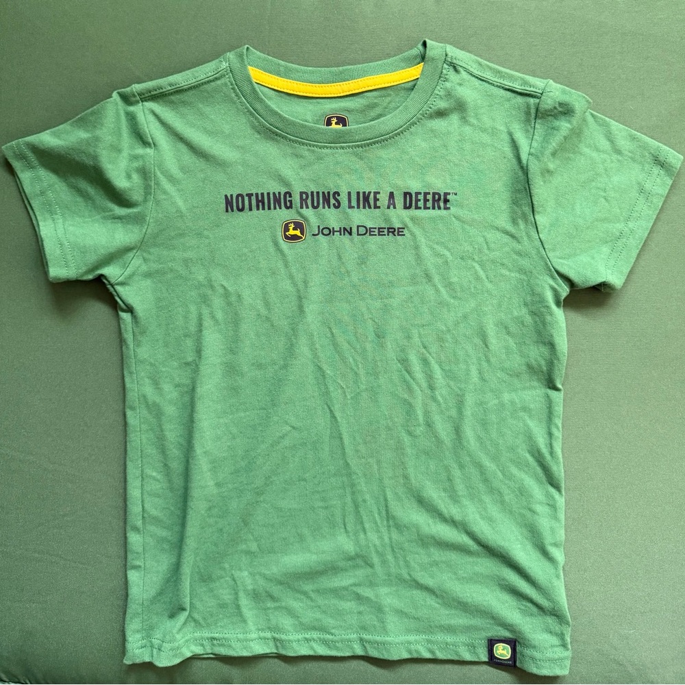 John Deere Kids Tee in Green with Logo